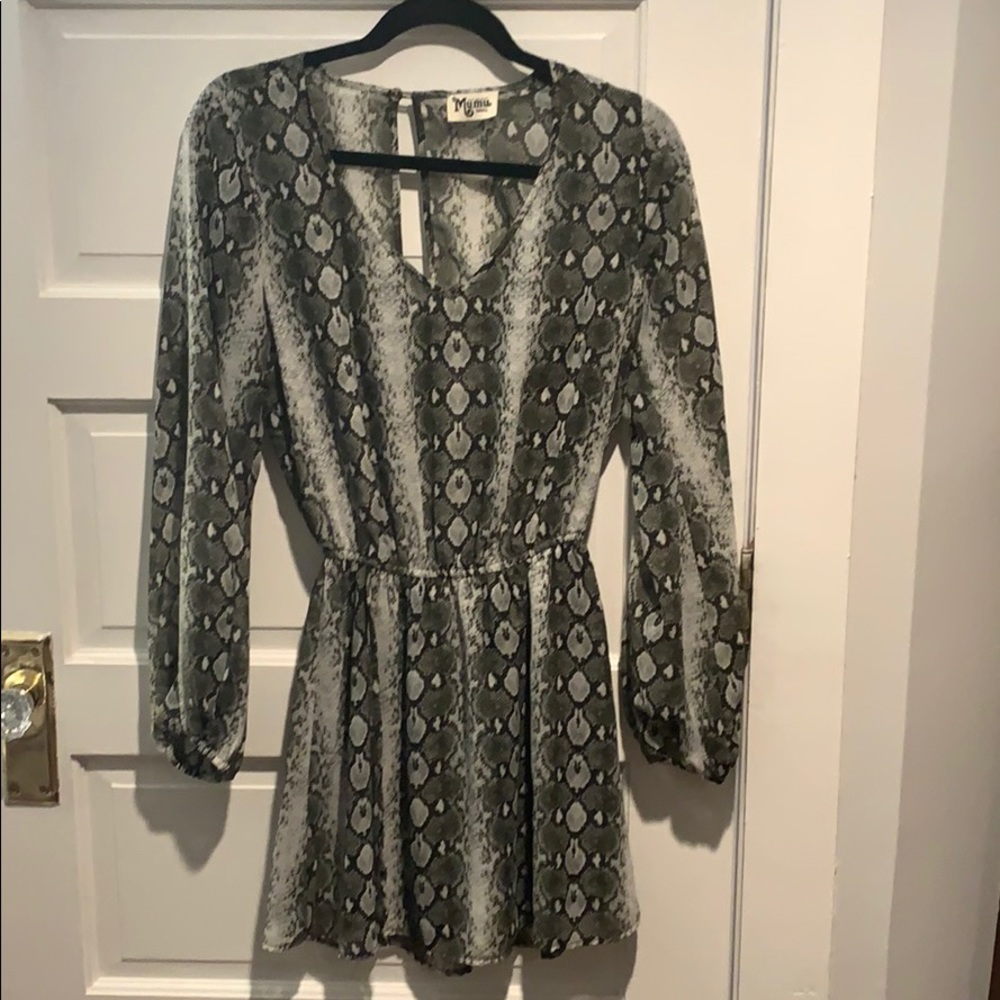 Snake skin long sleeve dress